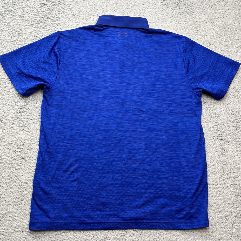 Under Armour Performance 2.0 Polo Mens L Bauhaus Blue Golf Shirt Loose Stretch - Picture 2 of 8